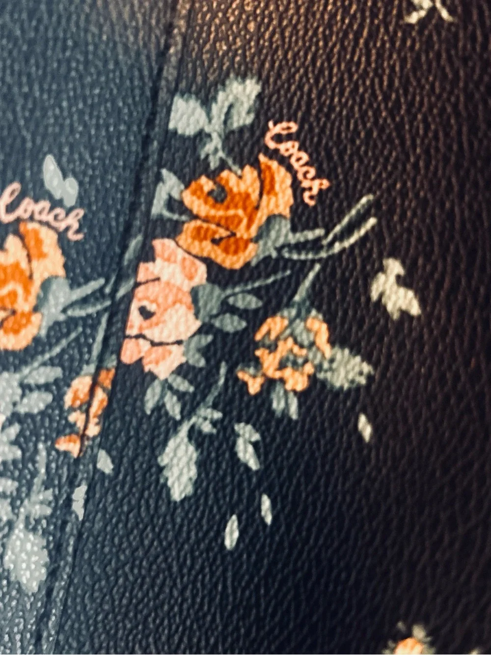 Authentic Coach Floral Print Black Backpack-Used Condition